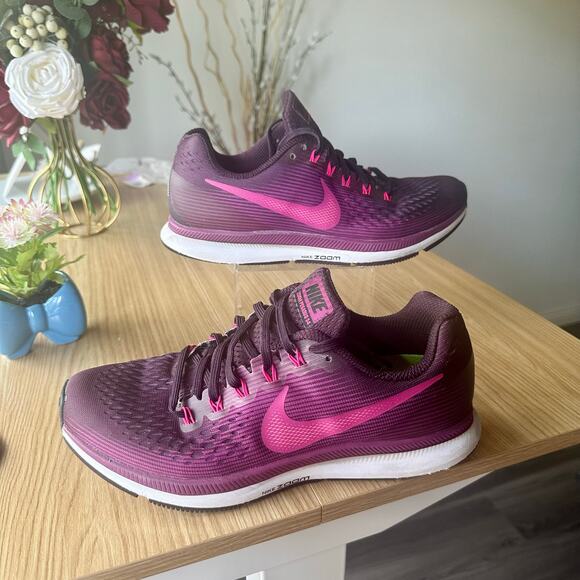NIKE AIR ZOOM PEGASUS 34 Port Wine Size 9 Purple Sneakers Athleisure Gorpcore - Picture 11 of 12